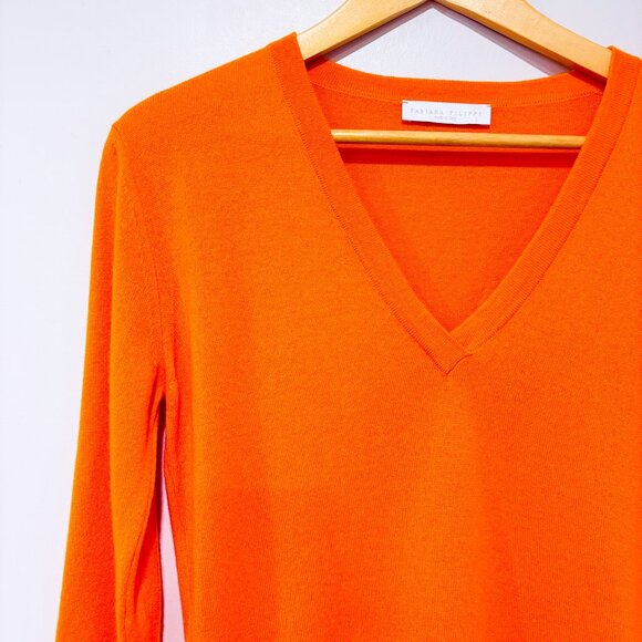 FABIANA FILIPPI Orange Cashmere Dress | Luxury Soft Knit Minimalist | X-Small * - Picture 2 of 8